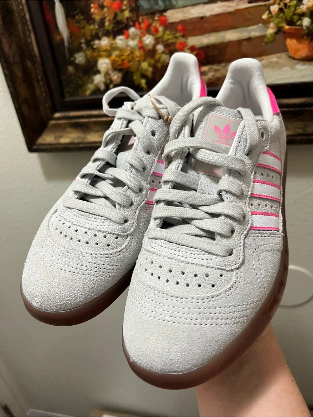 adidas Handball Top Rm Lace Up  Mens Grey Sneakers Casual Shoes.